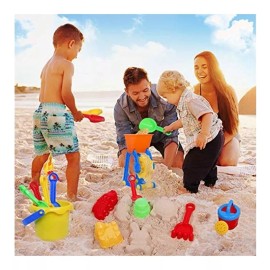 Kit Juguetes De Playa Para Niños 9 Accesorios Cubeta Grande