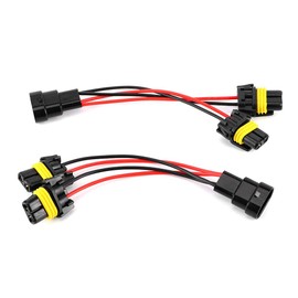 Tbest Headlight Splitter Wiring Harness, 2-Piece 9005/9006 Wiring Harness for One to Two Splitter Cable from Male to Female for Retrofitting Car Headlights