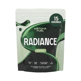 Matcha Fuel Radiance - Matcha Collagen Latte Powder - 10g Hydrolyzed Marine Collagen Peptides - Ceremonial Grade Matcha Powder Hyaluronic Acid - Tremella & Reishi - 15 Servings - 300g