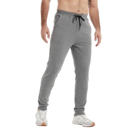 Idtswch 36" Inseam Long Inseam Mens Tall Sweatpants Fleece-Line Extra Long Joggers Pant with Zip Pockets Gray