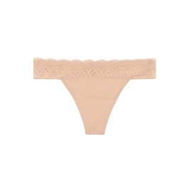 Thinx for All Leaks Thong Underwear, Holds up to 100ml or 6tbps or 1/4 Cup Worth of Liquid*, Lightest Absorbency Incontinence Underwear for Women, Feminine Care, Black, L