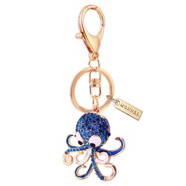 Monnel MZ960 - Llavero con colgante de pulpo 3D con cierre de langosta (azul)