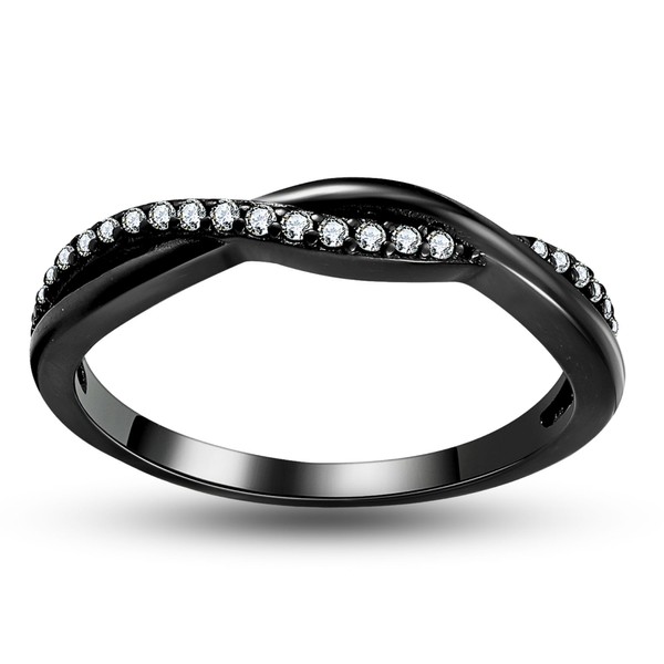 Twisted Half Eternity Wedding Band for Women by Ginger Lyne,