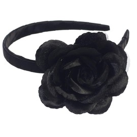 Lito T-96 Girls Spring/Easter/Special Occasion Headband w/Large Flower (Black)