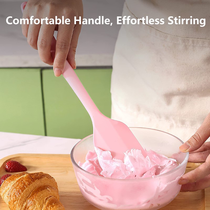Pink Rubber Spatula for Kitchen Use, 10.8In Silicone Spatulas for