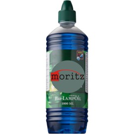 Moritz 1 Litre Organic Lamp Oil Blue Coloured for Oil Lamps, Bamboo Torches, Garden Torches and Wall Torches
