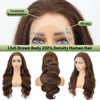 QBRVP 30 Inch Chocolate Brown Lace Front Wig Human Hair