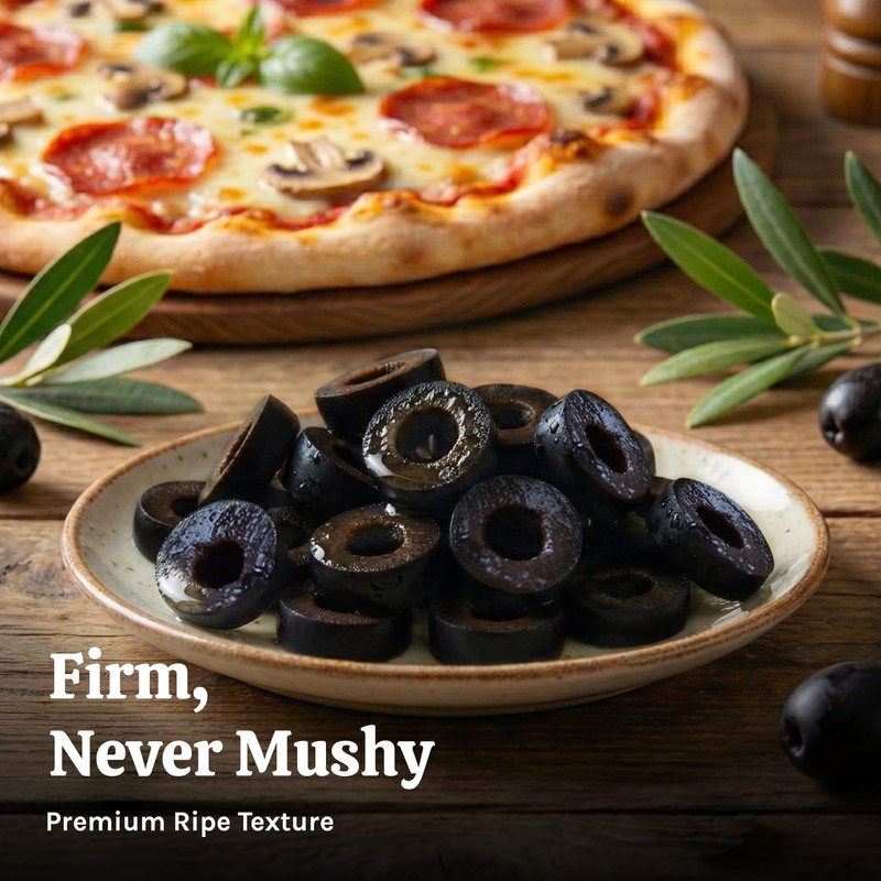 Agrosevilla Sliced Black Olives, Spanish Ripe Black Olives Pre Sliced,