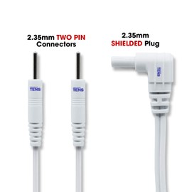 Tens Lead Wires - Two 2mm Pin Connectors (2 Pack) - Discount Tens Brand - 2.35mm safety-plug