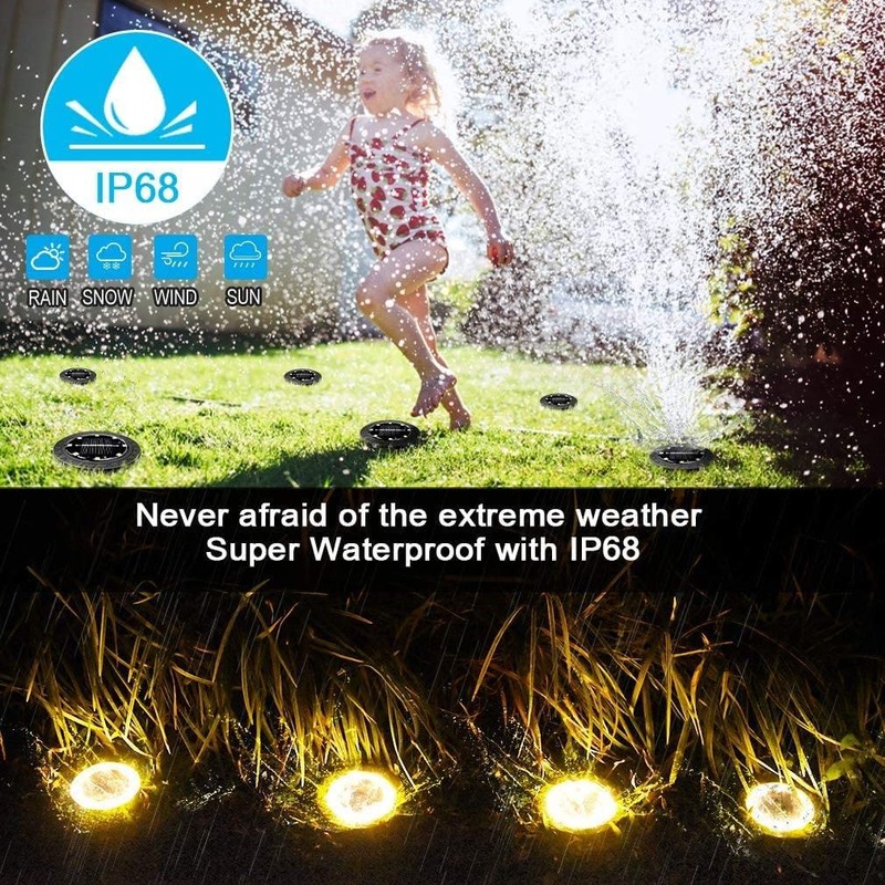 Solar Powered Ground lights 12 Pack,Waterproof LED Solar Lights Outdoor