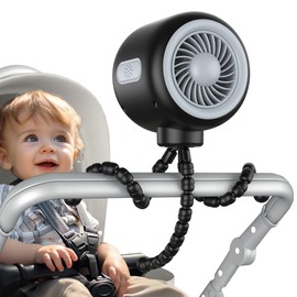 Koonie Portable Stroller Fan with Flexible Tripod, Car Seat fan Clip-on for Infant, Rechargeable Battery Operated Fan with 3 Speeds, Baby Travel Gear for Outdoor Camping, Tent, Crib, Bike, Treadmill