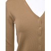 Women's Button Down V-Neck Long Sleeve Knit Cardigan with Sleeve