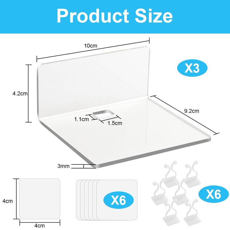 AYESY Floating Shelves for Wall,3 Pack Transparent Acrylic Shelf with