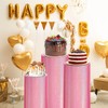 sourcing map Set of 3 Pink Cylinder Spandex Stand Covers,