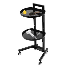 CNCEST Foldable Salon Trolley Cart,Stainless Steel Tattoo Tray with Wheels Trolley Adjustable Height, Salon Tray Equipment Service Instrument Storage Tray Accessory for Salon & Spa Use