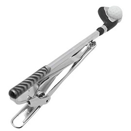 SWANK Golf Club Driver & Ball Tie Clip, Tie Clip, Tie Bar t0072-1, Brass, No Gemstone