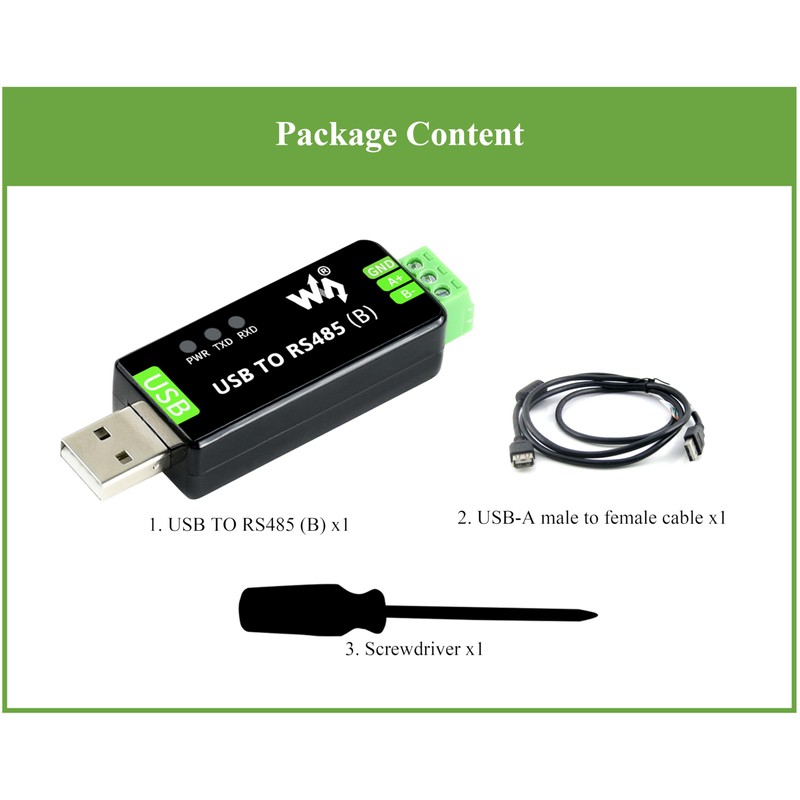 Wonrabai Industrial USB to RS485 Bidirectional Converter with Original CH343G,