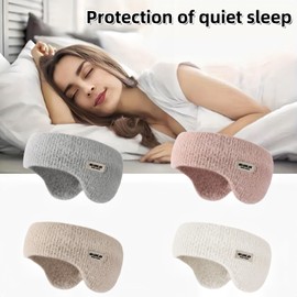 Soundproof Ear Muffs for Sleeping,Noise Cancelling Ear Defenders,Eye Mask for Sleeping,Noise Cancelling Sleep Headband,Winter Warm E/ar Muffs,Portable Slee/ping E/ar Mu/ffs,Ea/r Defenders Adult(White)