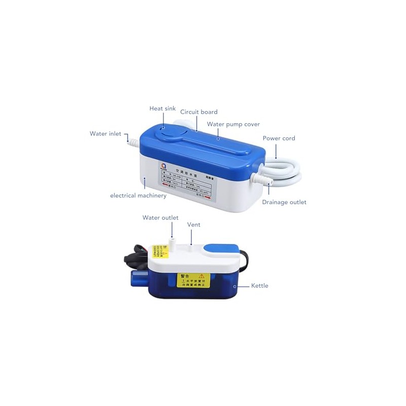 HVAC Condensate Pump, Mini Split, Automatic Condensate Drain Removal, Quiet