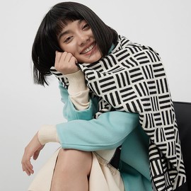 Jeelow Double-Sided Pashmina Shawl Wrap Cashmere Feel Poncho Cape Soft & Warm Women's Blanket Scarf (Black Stripe)