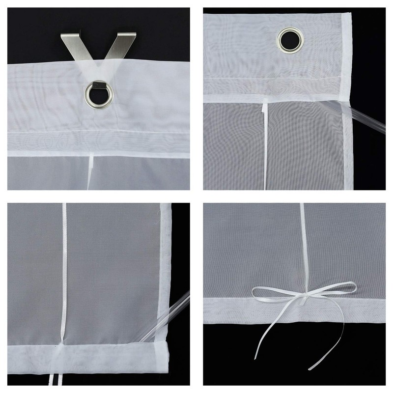 ESLIR Roman Blind No Drilling Required Transparent with Eyelets Colour