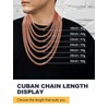 7MM Wide Curb Cuban Long Chain Rose Gold Plated Necklace,