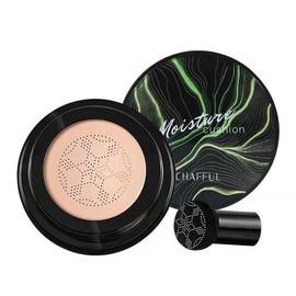 2PCS Mushroom Head Air Cushion CC Cream Natural Moisturizing Full Coverage Foundation Brightening Pigment BB Cream Matte Foundation Set Gift For Women (Natural)