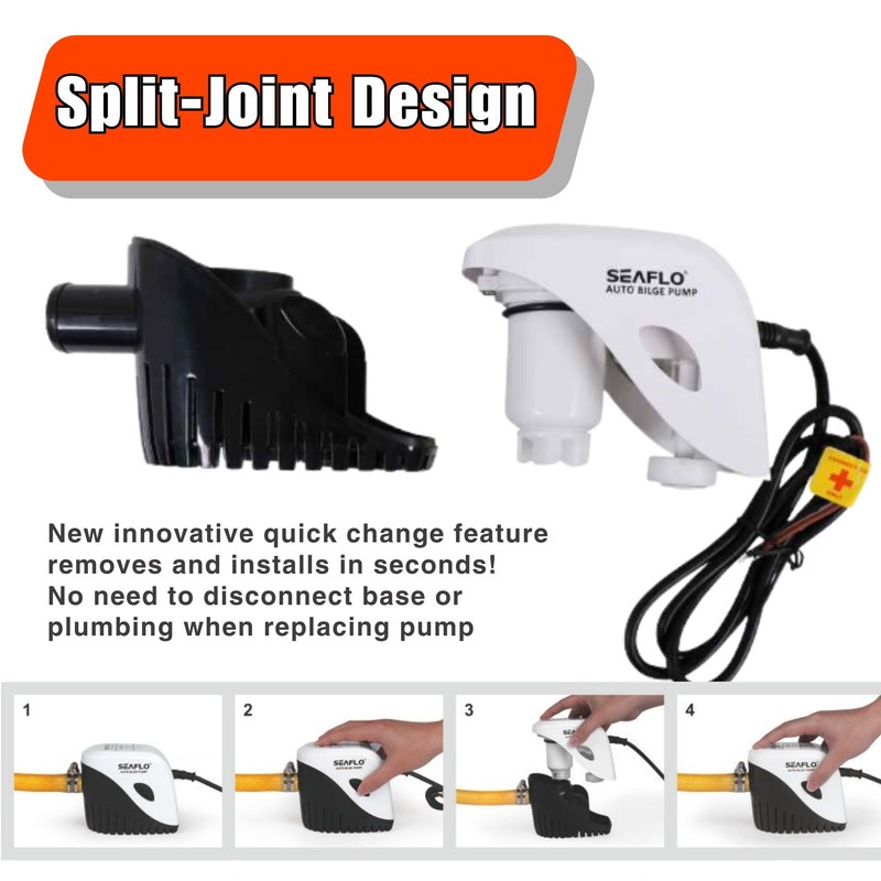 SEAFLO Automatic 1100GPH Submersible Bilge Water Pump 4 Year Warranty
