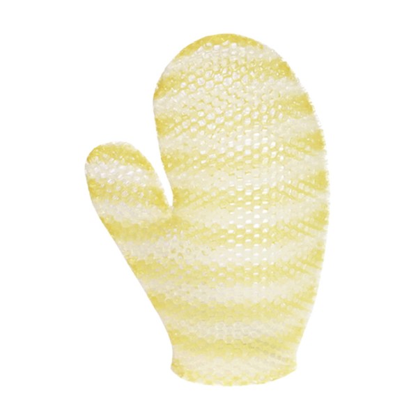Supracor Stimulite Bath Mitt - Exfoliating Glove, Honeycomb Face and Body Scrubber, Spa and Shower Loofah, Firm Texture, Yellow & White