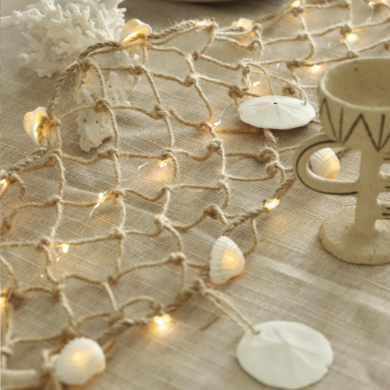 MIYA LIFE Seashell Garland Ocean Light for Beach Decor 7.2FT