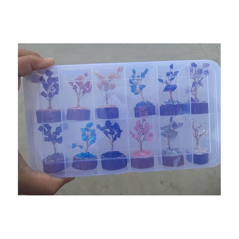 12Pcs Crystal Tree Box, Crystal Mystery Box, Beautiful Small Crystal