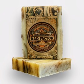 Oh Captain! DAD FACTOR Soap A TributeTo Dads! - Cedarwood, Patchouli & Burnt Orange - Rugged Mens Natural Soap Bars (2 Pack) Bundle