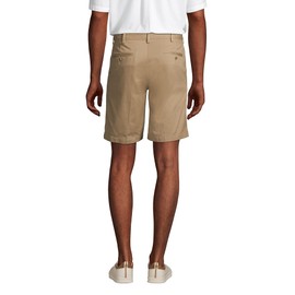 Lands' End Men's No Iron 9in Comfort Waist Pleated Front Chino Short Khaki Regular 34