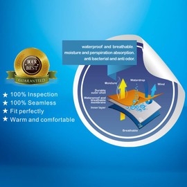 RANDY SUN Waterproof Hiking Gloves, Windproof Protective Camping Gardening Snowmobile Running Cycling Gloves Gift for Dad Black, Large