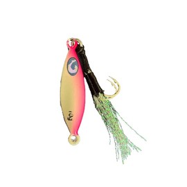 Slow Pitch Jig, Micro Size, Multicolor Teardrop Shape (Pink Back Full Glow, 10g)