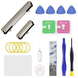 Power On Off Volume Button Key Replacement for Galaxy S24 & S24 Plus Repair Part, with Toolkit (Grey)