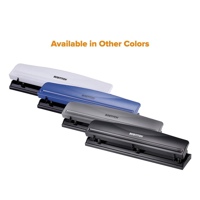 Bostitch Office 3 Hole Punch, Durable Metal,Rubber Base, 12 Sheets,