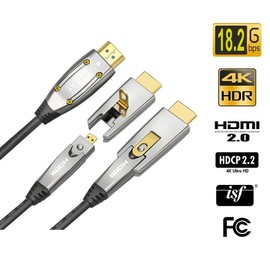 Jeirdus 65ft 20Meters AOC HDMI Fiber Optic Cable 18Gbps High Speed 4K60HZ, with Small Micro and Standard HDMI Connectors,Easy to Pipe Routing