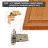 1/2" Antique Brass Overlay Cabinet Hinges, 30 Pack (15 Pairs)