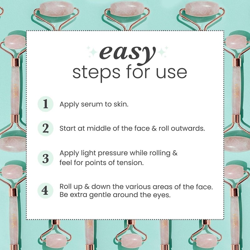 SDARA Rose Quartz Roller - Anti Aging for Wrinkles and