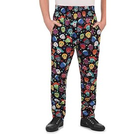 ChefUniforms.com Men's Calavera Print Baggy Chef Pant (XL)