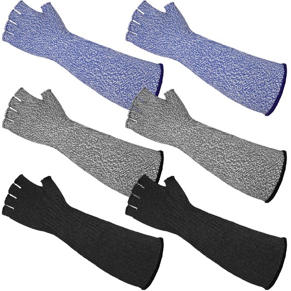 JenPen 3 Pairs Forearm Protective Sleeves with Fingers Cut Resistant