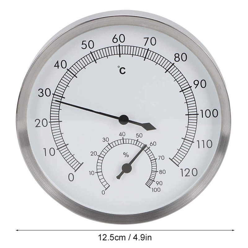 Aqur2020 Stainless Steel Sauna Room Thermometer Hygrometer Steam Room Thermometer