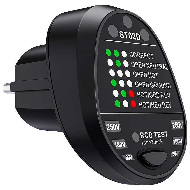 revolt Socket Testing Equipment: Socket Tester with Status LEDs, up