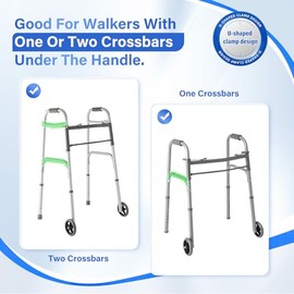Walker Platform Attachment with Adjustable Padded Cuff - Walker Platform Accessory to Preventing The Bracket from Sliding Down - U-Shaped Clamp Design Compatible with Most Walkers on The Market