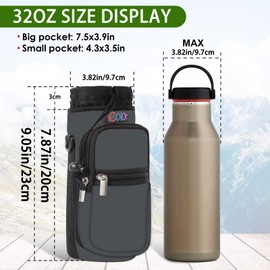 icolor Water Bottle Carrier Bag Holder 25/32/40/64oz,Adjustable Shoulder & Handle Strap Sports Sling Hiking Pack,Insulated Neoprene Wide Mouth Bottle Sleeve