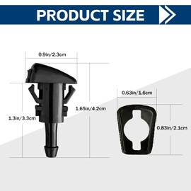 ZOKYUYS 2PCS Front Windshield Washer Nozzles, Fit for Chrysler, D0dge, JP, Ram, Replaces OEM #: 4805742AB / 4805742AC / 5113049AA / 55077460AA / 5303833AA, Windshield Wiper Spray Nozzle
