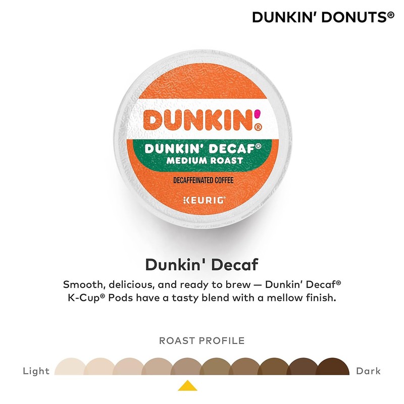 Dunkin' Donuts Decaf Keurig® Single-Serve K-Cup® Pods, Medium Roast, Box