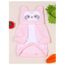 QWINEE Dog Hoodies Chicken Design Cat Dog Clothes Warm Winter Puppy Clothes Chihuahua Outfit Pet Hoodie for Small Medium Dogs Cats Kitten Pink and Grey X-Small