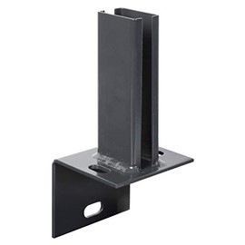 Alberts 686994 Post Holder for Fence Posts on L-Edging Stones | Screw-On | Hot-Dip Galvanised Anthracite Plastic-Coated RAL 7016 | Plate 94 x 100 mm | for Posts 60 x 40 mm